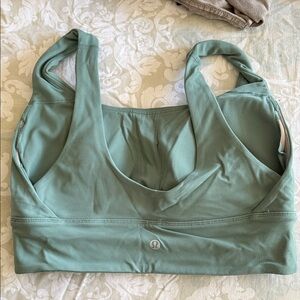 Lululemon Sage Green Sports Bra with Wide Straps